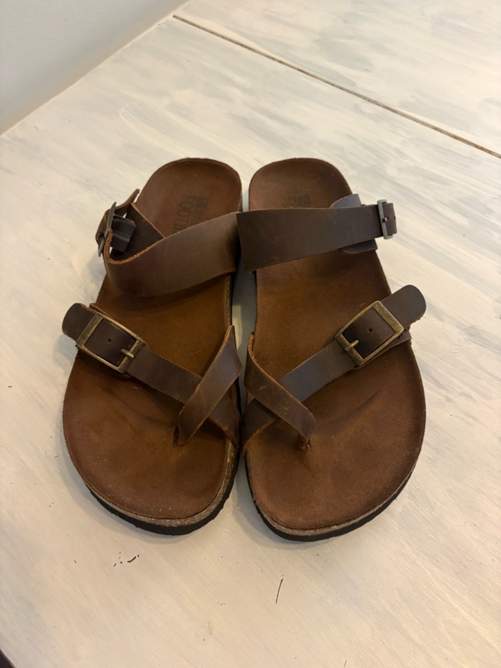 Women’s Brown Leather Buckle Sandals